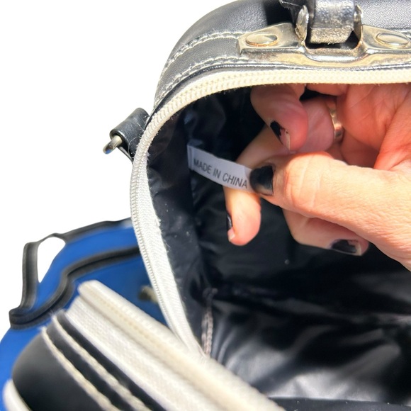 VINTAGE | Y2K “Whatever” Mini Pleather Bowling Bag w/ Detachable Crossbody Strap - Picture 11 of 16